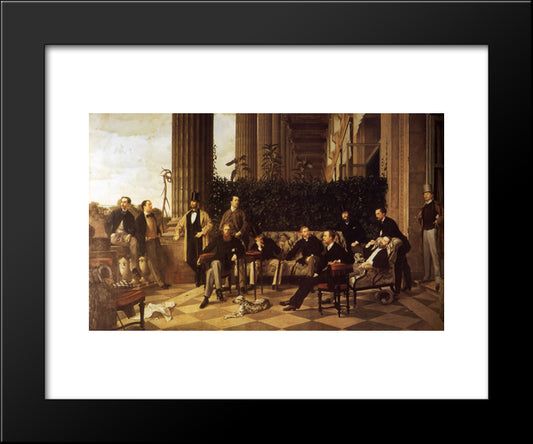 The Circle Of The Rue Royale 20x24 Black Modern Wood Framed Art Print Poster by Tissot, James