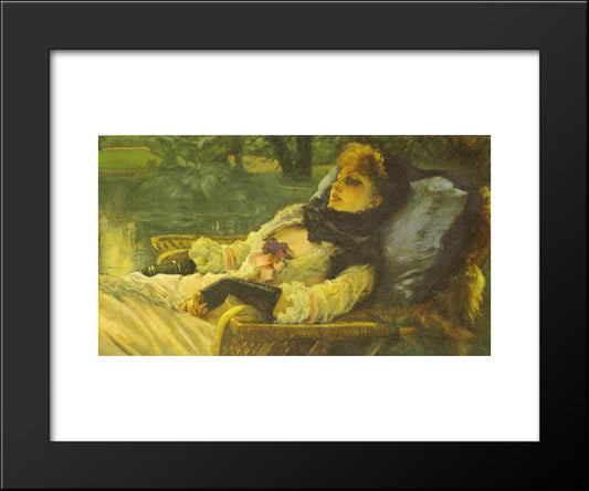 The Dreamer (Summer Evening) 20x24 Black Modern Wood Framed Art Print Poster by Tissot, James