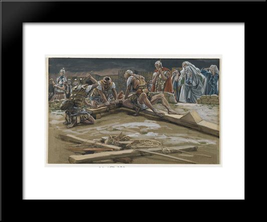 The First Nail (Le Premier Clou) 20x24 Black Modern Wood Framed Art Print Poster by Tissot, James