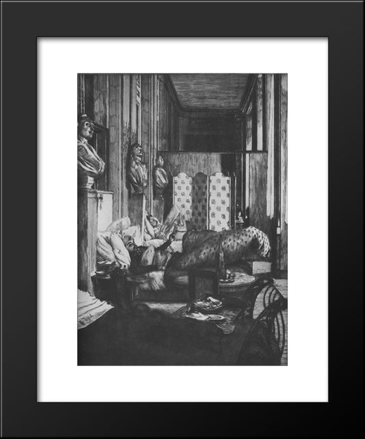 The Focus Of The Com Die Fra 20x24 Black Modern Wood Framed Art Print Poster by Tissot, James