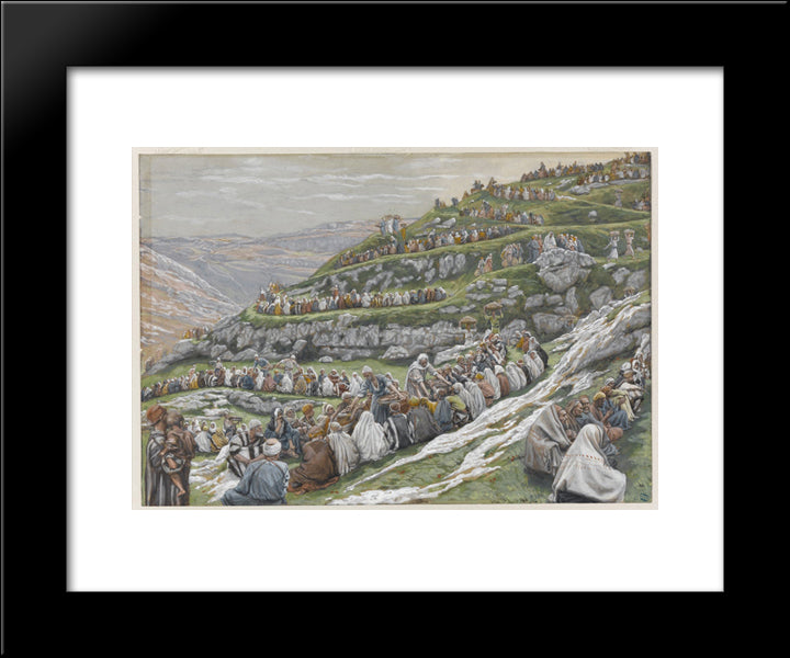 The Miracle Of The Loaves And Fishes 20x24 Black Modern Wood Framed Art Print Poster by Tissot, James