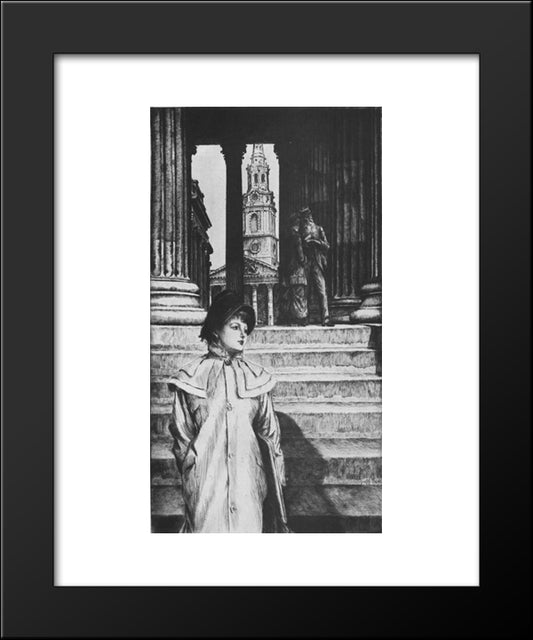 The Portico Of The National Gallery London 20x24 Black Modern Wood Framed Art Print Poster by Tissot, James