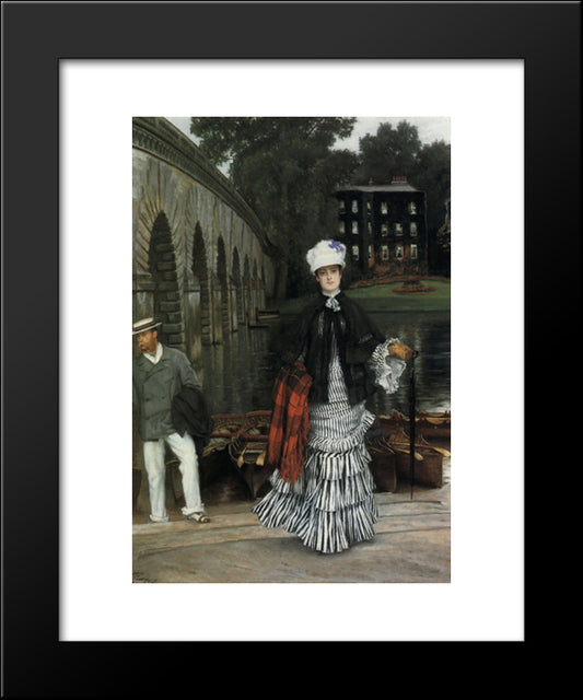 The Return From The Boating Trip 20x24 Black Modern Wood Framed Art Print Poster by Tissot, James