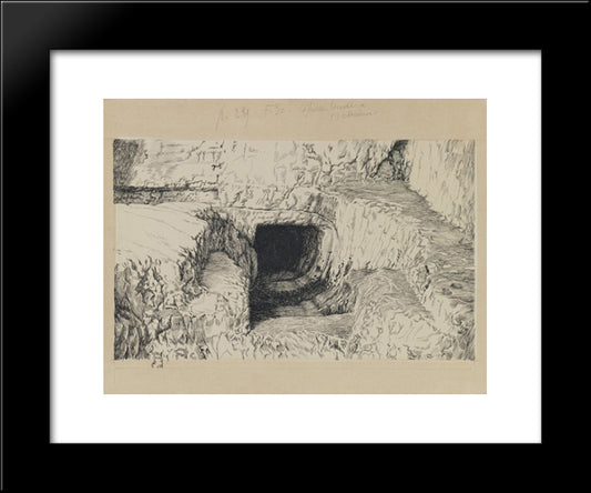 The Round Stone Seen From The Exterior 20x24 Black Modern Wood Framed Art Print Poster by Tissot, James