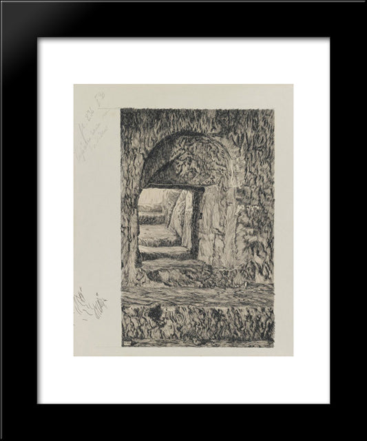 The Round Stone Seen From The Interior 20x24 Black Modern Wood Framed Art Print Poster by Tissot, James