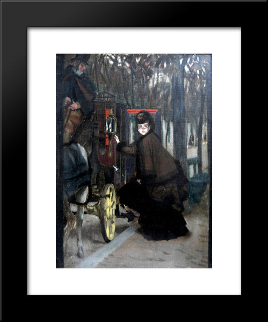 The Secret Rendez Vous 20x24 Black Modern Wood Framed Art Print Poster by Tissot, James