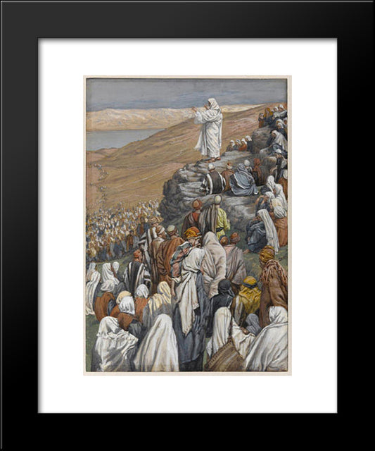 The Sermon On The Mount, Illustration For 'The Life Of Christ' 20x24 Black Modern Wood Framed Art Print Poster by Tissot, James