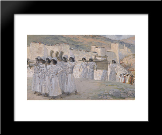 The Seven Trumpets Of Jericho 20x24 Black Modern Wood Framed Art Print Poster by Tissot, James