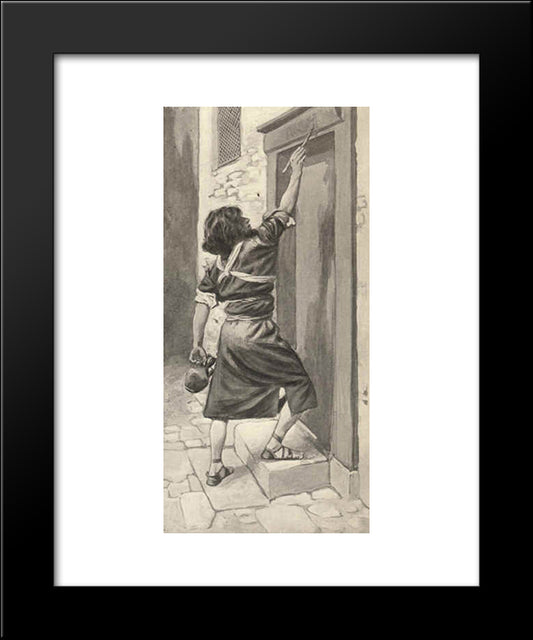 The Signs On The Door 20x24 Black Modern Wood Framed Art Print Poster by Tissot, James