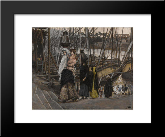 The Sojourn In Egypt 20x24 Black Modern Wood Framed Art Print Poster by Tissot, James