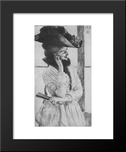 The Window 20x24 Black Modern Wood Framed Art Print Poster by Tissot, James