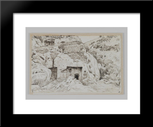 Tombs In The Valley Of Hinnom 20x24 Black Modern Wood Framed Art Print Poster by Tissot, James