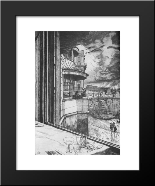 Trafalgar Tavern 20x24 Black Modern Wood Framed Art Print Poster by Tissot, James
