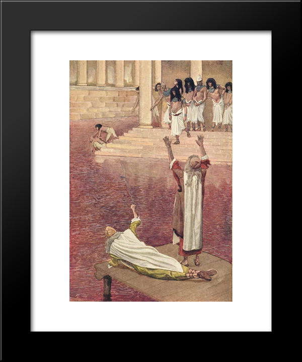 Water Is Changed Into Blood 20x24 Black Modern Wood Framed Art Print Poster by Tissot, James
