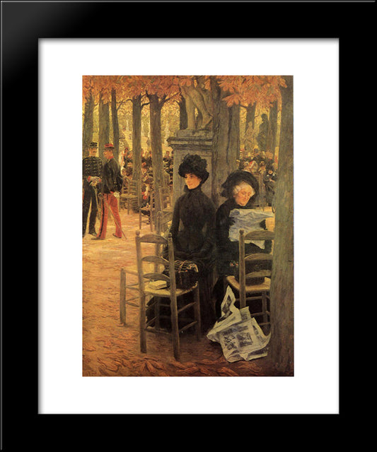 Without A Dowry, Aka Sunday In The Luxembourg Gardens 20x24 Black Modern Wood Framed Art Print Poster by Tissot, James