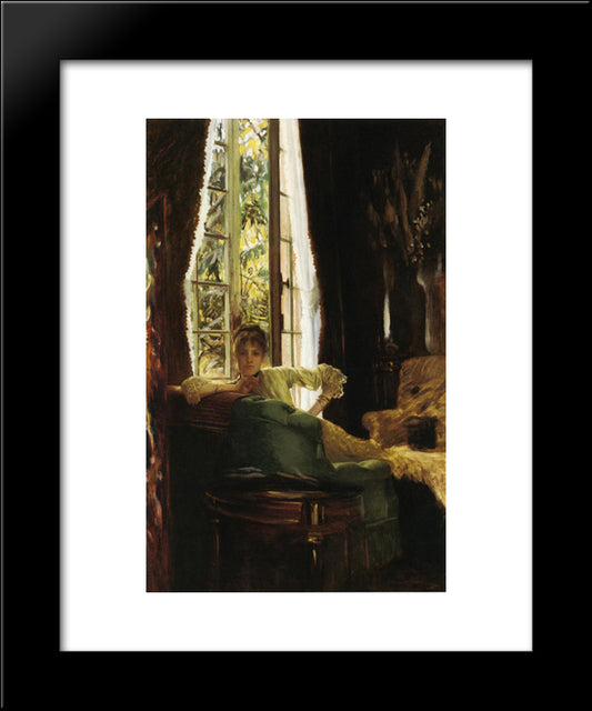 Woman In An Interior 20x24 Black Modern Wood Framed Art Print Poster by Tissot, James