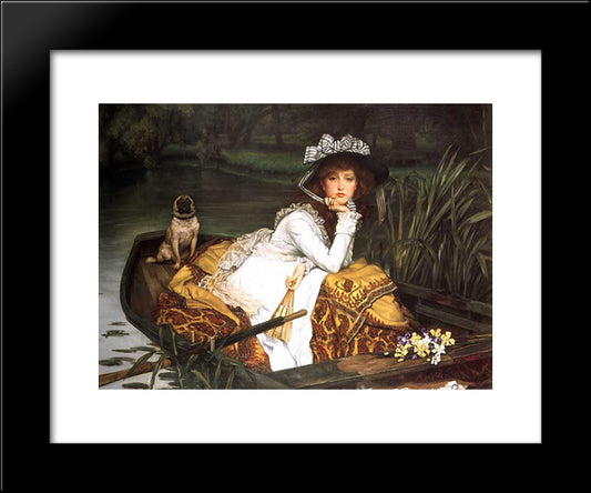 Young Lady In A Boat 20x24 Black Modern Wood Framed Art Print Poster by Tissot, James