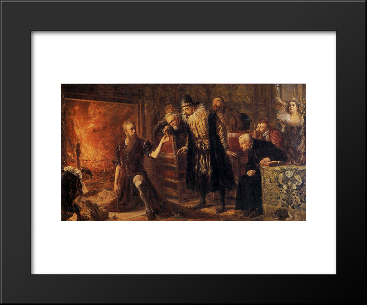 Alchemist Sendivogius 20x24 Black Modern Wood Framed Art Print Poster by Matejko, Jan