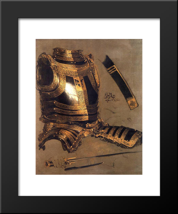 Armor Of Stefan Batory 20x24 Black Modern Wood Framed Art Print Poster by Matejko, Jan