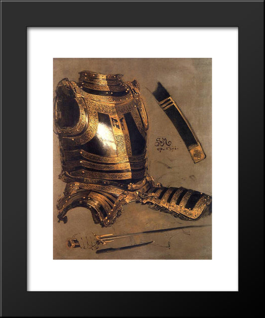 Armor Of Stefan Batory 20x24 Black Modern Wood Framed Art Print Poster by Matejko, Jan