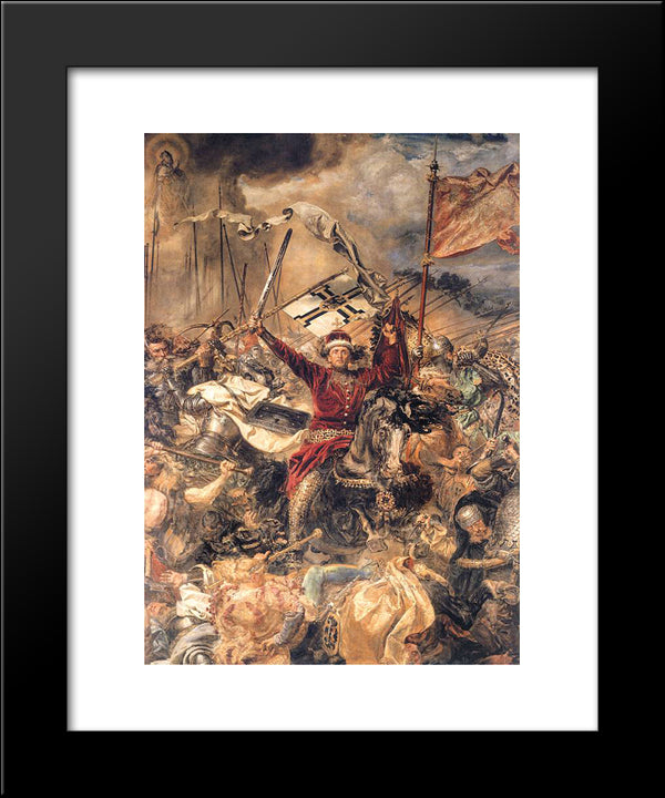 Battle Of Grunwald, Witold  (Detail) 20x24 Black Modern Wood Framed Art Print Poster by Matejko, Jan