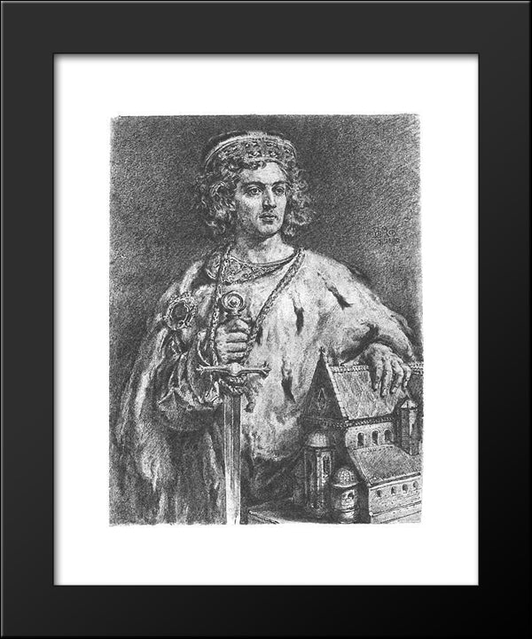 Boleslaw Iv The Curly 20x24 Black Modern Wood Framed Art Print Poster by Matejko, Jan