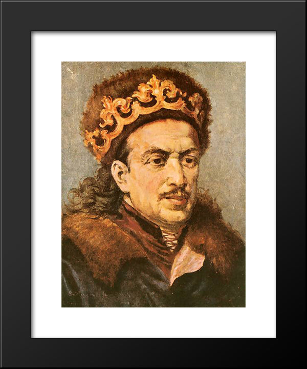 Casimir Jagiellonian 20x24 Black Modern Wood Framed Art Print Poster by Matejko, Jan