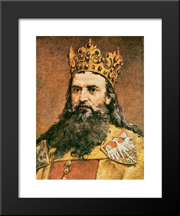 Casimir The Great 20x24 Black Modern Wood Framed Art Print Poster by Matejko, Jan