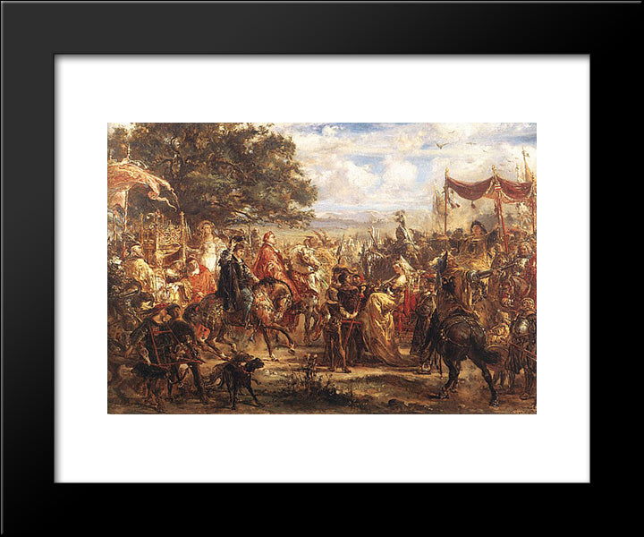 Congress Of The Kings 20x24 Black Modern Wood Framed Art Print Poster by Matejko, Jan