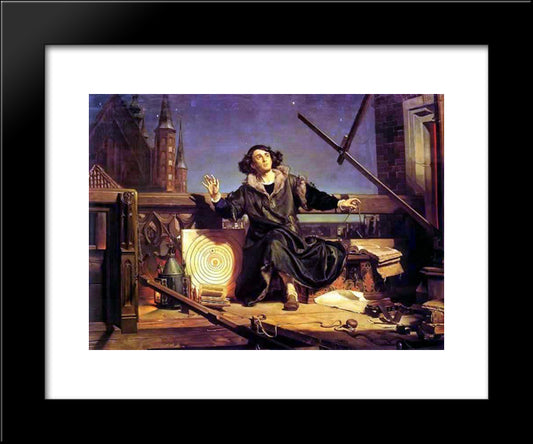 Copernicus In The Tower At Frombork 20x24 Black Modern Wood Framed Art Print Poster by Matejko, Jan
