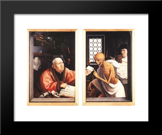 Death And The Miser 20x24 Black Modern Wood Framed Art Print Poster by Provoost, Jan