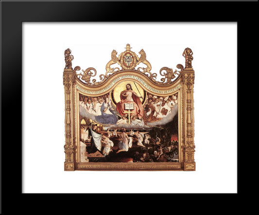 Last Judgement 20x24 Black Modern Wood Framed Art Print Poster by Provoost, Jan