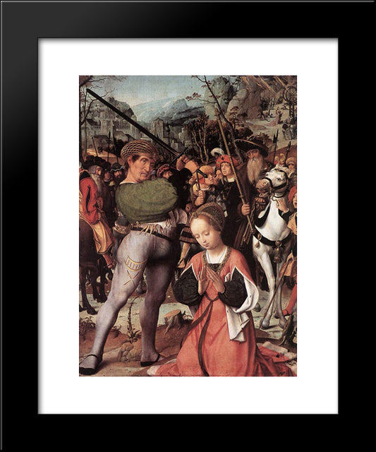 The Martyrdom Of St. Catherine 20x24 Black Modern Wood Framed Art Print Poster by Provoost, Jan