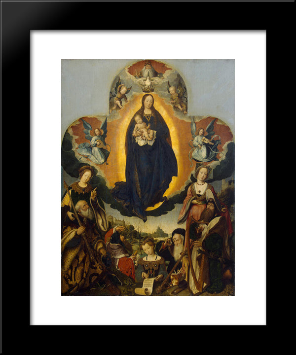 The Virgin Mary In Glory 20x24 Black Modern Wood Framed Art Print Poster by Provoost, Jan