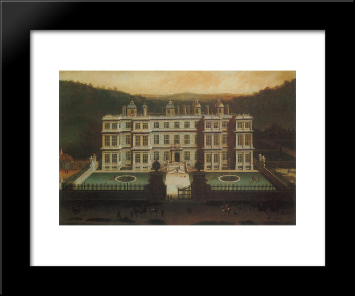 A View Of Longleat 20x24 Black Modern Wood Framed Art Print Poster by Siberechts, Jan