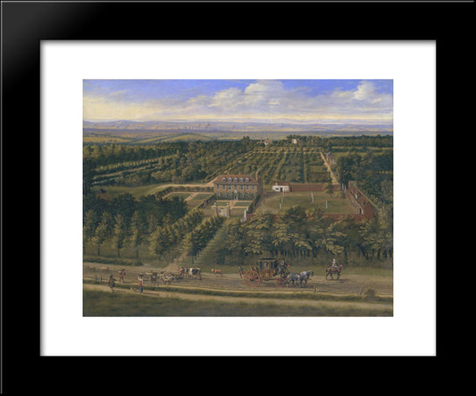 View Of A House And Its Estate In Belsize, Middlesex 20x24 Black Modern Wood Framed Art Print Poster by Siberechts, Jan