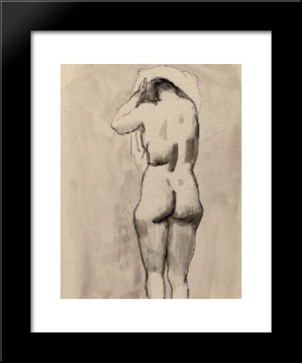 A Standing Nude 20x24 Black Modern Wood Framed Art Print Poster by Sluyters, Jan