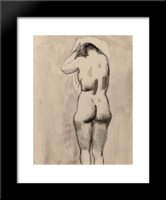 A Standing Nude 20x24 Black Modern Wood Framed Art Print Poster by Sluyters, Jan