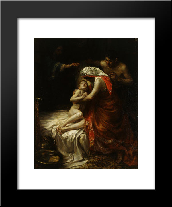 Elisha And The Son Of The Shunammite Woman 20x24 Black Modern Wood Framed Art Print Poster by Sluyters, Jan