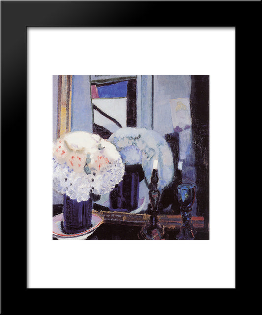 Hat With Flowers 20x24 Black Modern Wood Framed Art Print Poster by Sluyters, Jan