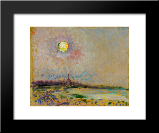 Landscape With Full Moon 20x24 Black Modern Wood Framed Art Print Poster by Sluyters, Jan