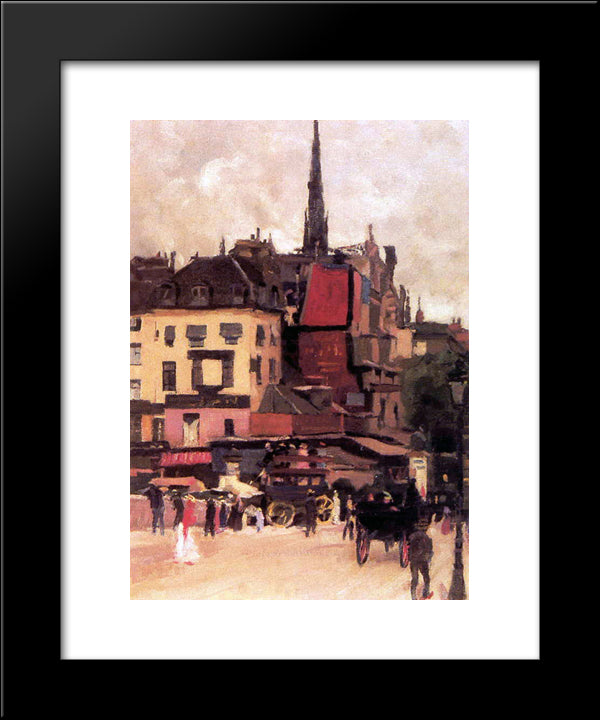 Paris Cityview 20x24 Black Modern Wood Framed Art Print Poster by Sluyters, Jan