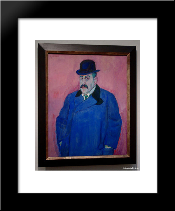 Portrait Of An Art Collector Beffe 20x24 Black Modern Wood Framed Art Print Poster by Sluyters, Jan