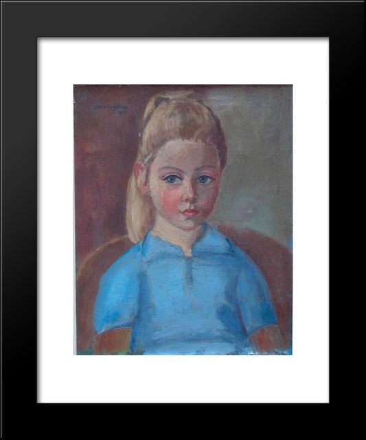 Portrait Of The Painter'S Granddaughter Anne 20x24 Black Modern Wood Framed Art Print Poster by Sluyters, Jan