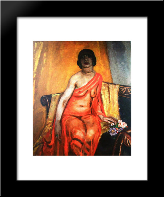 Recumbent Female Nude 20x24 Black Modern Wood Framed Art Print Poster by Sluyters, Jan