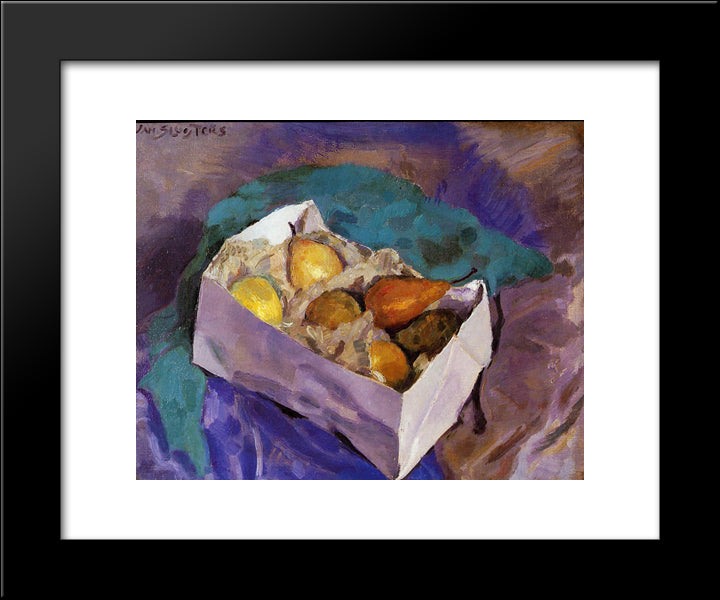Still Life With Fruit 20x24 Black Modern Wood Framed Art Print Poster by Sluyters, Jan