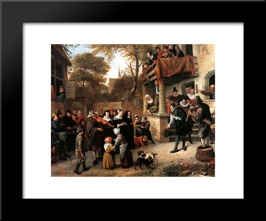 A Village Wedding 20x24 Black Modern Wood Framed Art Print Poster by Steen, Jan