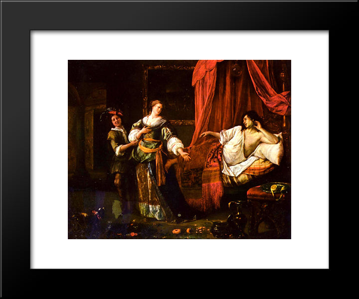 Amnon And Tamar 20x24 Black Modern Wood Framed Art Print Poster by Steen, Jan