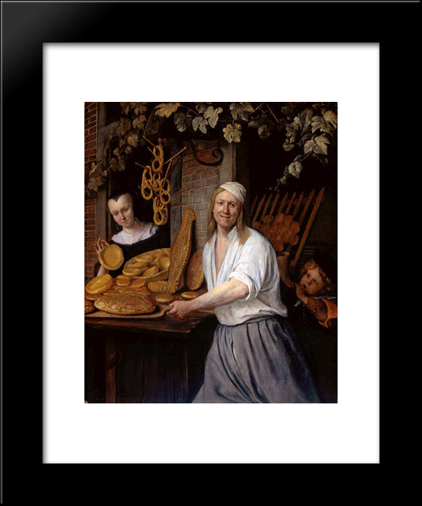 Baker Oostwaert And His Wife 20x24 Black Modern Wood Framed Art Print Poster by Steen, Jan