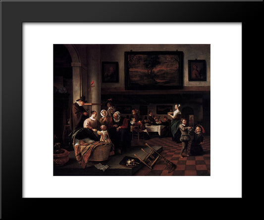 Baptism 20x24 Black Modern Wood Framed Art Print Poster by Steen, Jan